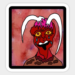 drawing demon fears god with tears Sticker